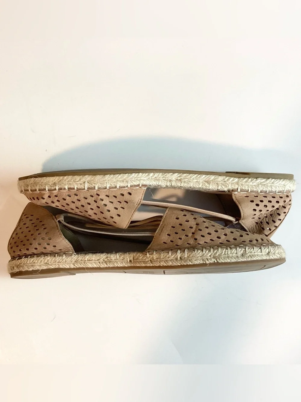 Eileen Fisher Perforated Leather Lee 2 Espadrilles - Tan - 9
